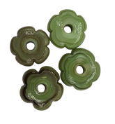 FLOWER SHAPED FURNACE GLASS BEADS- 30X10 MM PER PACKET OF 4 PCS- (FL-004)